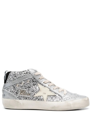 Golden Goose glittered high-top sneakers - Silver