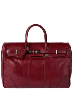 Brunello Cucinelli burnished finish leather holdalls bag - Red