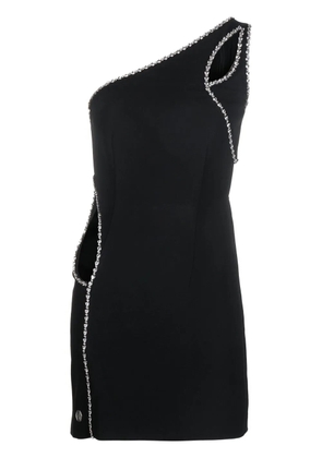 Philipp Plein crystal embellished asymmetrical mini dress - Black