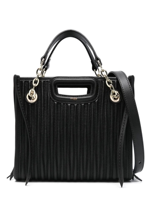Maje mini quilted leather tote bag - Black