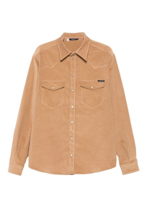 Dolce & Gabbana corduroy button-fastening shirt jacket - Brown