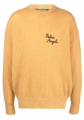 Palm Angels palm-motif crew-neck jumper - Yellow
