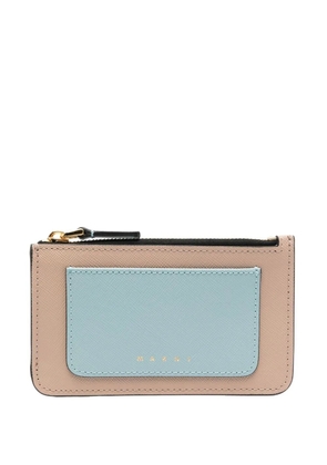 Marni leather colour-block cardholder - Neutrals