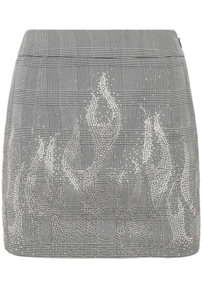 Philipp Plein flame-appliqué mini skirt - Black