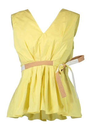 Roksanda pleated V-neck top - Yellow
