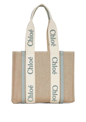 Chloé Woody logo-embellished tote bag - Neutrals