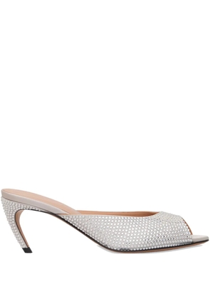 The Attico 65mm crystal-embellished sandals - Silver