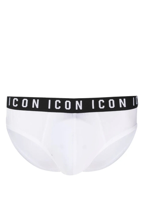 DSQUARED2 logo-waistband cotton briefs - White