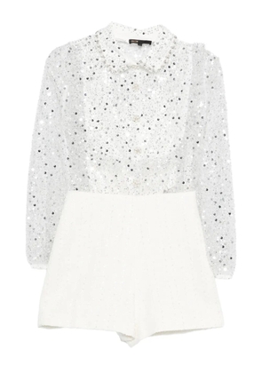 Maje embellished collared jumpsuit - White