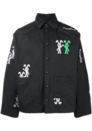Natasha Zinko embroidered-bunny shirt - Black