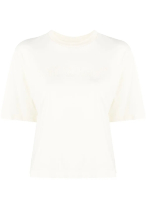 Off-White logo-embossed cotton T-shirt - Neutrals