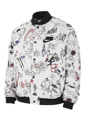 Nike NSW printed bomber jacket - White