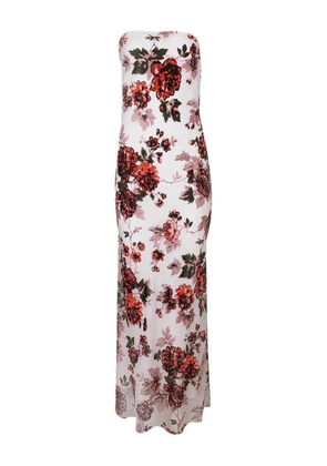 Rodarte floral-print strapless gown - White