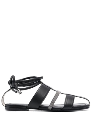 Fabiana Filippi cut-out leather sandals - Black