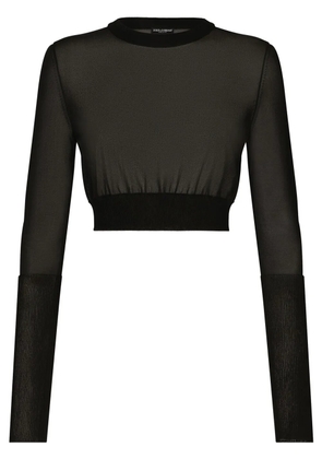 Dolce & Gabbana semi-sheer cropped top - Black