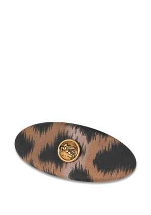 ETRO leopard-print hair clip - Brown