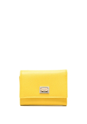 Dolce & Gabbana logo-plaque compact wallet - Yellow