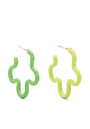 Bea Bongiasca Flower-Power asymmetrical earrings - Green