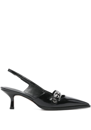 Maje 70mm eyelet strap pumps - Black