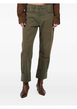 R13 cuffed-hem cotton jeans - Green