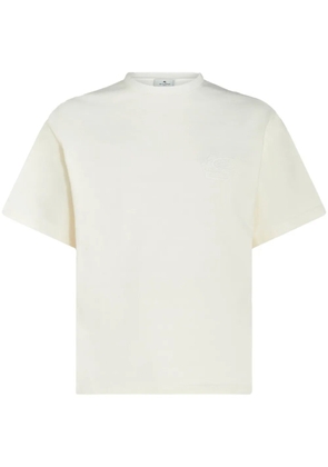 ETRO logo-embroidered cotton T-shirt - Neutrals