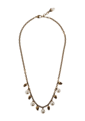 Alexander McQueen skull pearl necklace - Gold