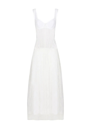 Dolce & Gabbana corset-detailing tulle midi dress - White