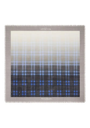Maison Margiela checked frayed neckerchief - Grey