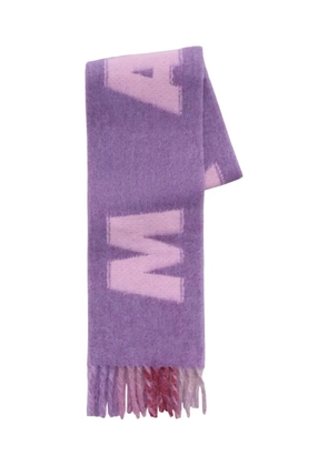 Marni logo fringed scarf - Purple