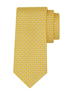 Ferragamo elephant gancini silk tie - Yellow