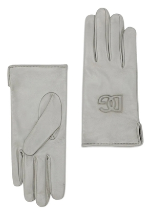 Dolce & Gabbana logo-embossed leather gloves - Grey