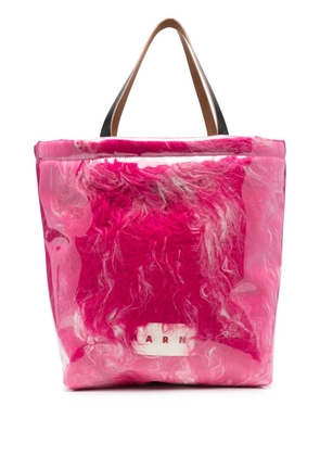 Marni faux-fur coated tote bag - Pink