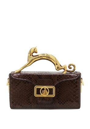 Lanvin mini python cat handle bag - Brown