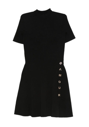 Maje button-ribbed knitted mini dress - Black
