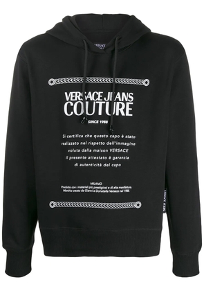 Versace Jeans Couture graphic-print logo hoodie - Black
