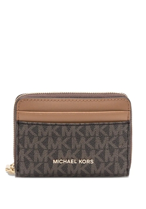 Michael Kors monogram zip wallet - Brown