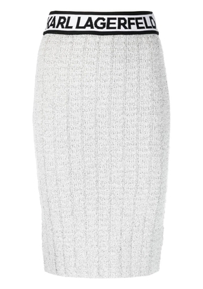 Karl Lagerfeld logo-waistband knitted skirt - Black
