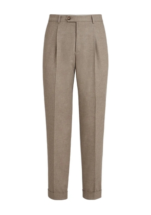 Brunello Cucinelli mouliné pleated trousers - Brown