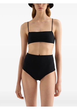 Jil Sander embroidered monogram bikini bottom - Black