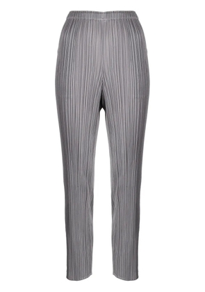 Pleats Please Issey Miyake plissé cropped trousers - Grey