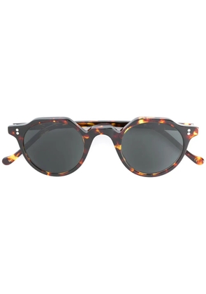 Lesca tortoiseshell round frame sunglasses - Brown