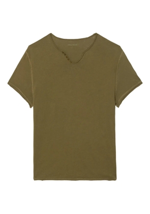 Zadig&Voltaire Monsatir button-detail T-shirt - Green