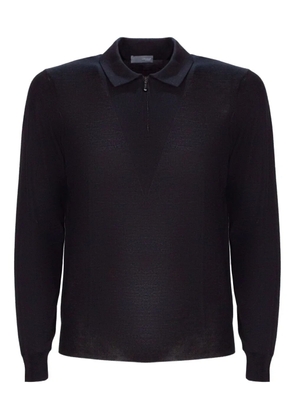 Drumohr zipped merino-wool polo shirt - Black