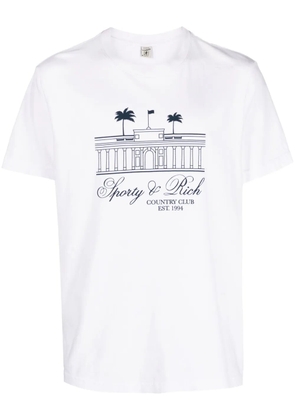 Sporty & Rich logo-print cotton T-shirt - White