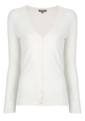 N.Peal superfine V-neck cardigan - White