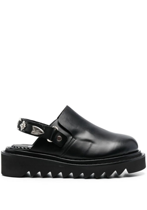Toga Pulla buckled ankle-strap flat clogs - Black