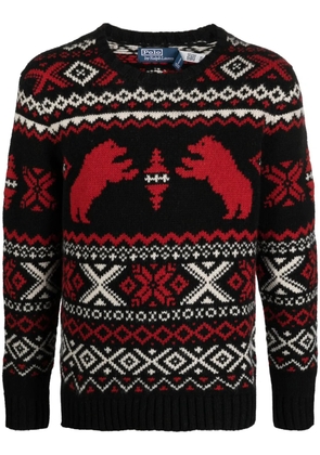 Polo Ralph Lauren Polar Bear fair-isle wool jumper - Black