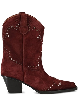 Paris Texas 60mm Janice suede studded boots - Brown