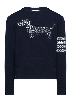 Thom Browne hector 4-bar stripe-detail sweater - Blue