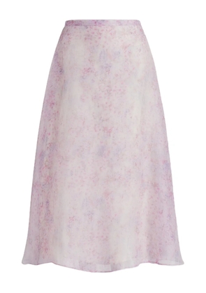 Alberta Ferretti floral midi skirt - Purple